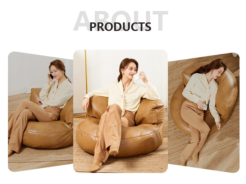 PU Leather Semi-Round Back Support Bean Bag