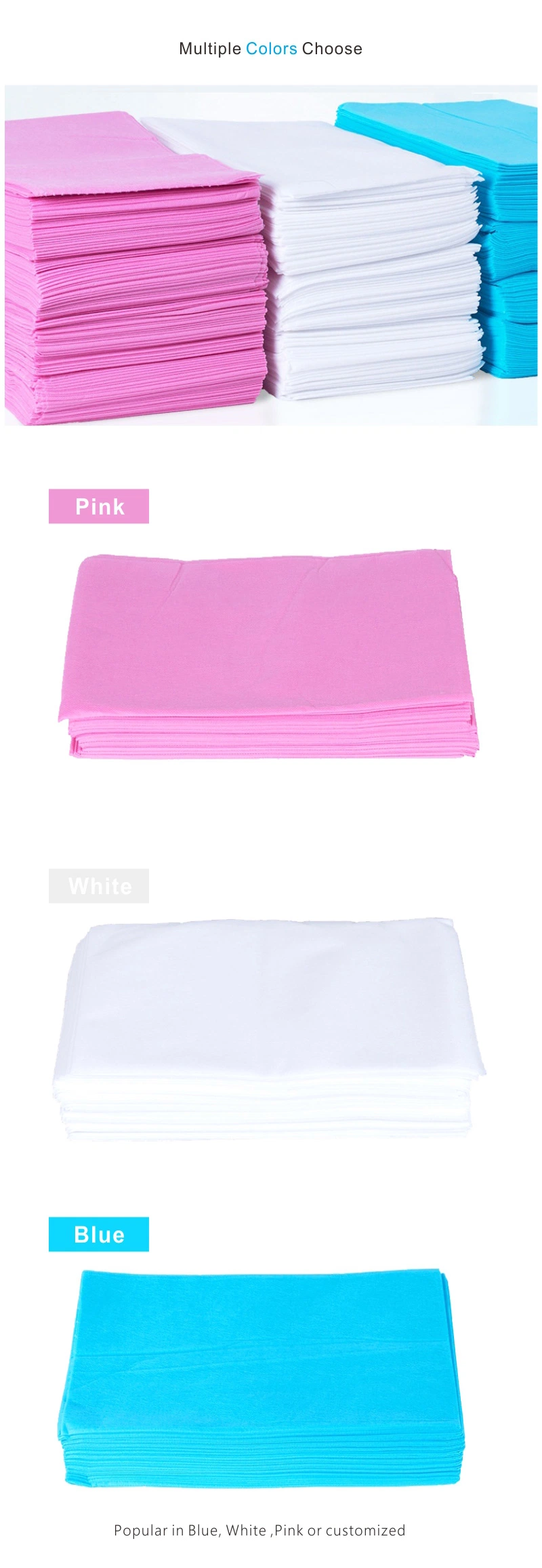 Non Woven Disposable Bedding, Massage Table Bed Sheets, SPA Bed Linen, Medical Bedsheet, Hospital Bed Covers, Hotel Bed Roll, Stretcher Sheets for Incontinence