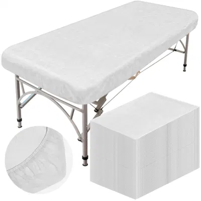 SJ – draps de Table de Massage ajustés Non tissés, couvre-lit jetables blancs imperméables, vente en gros OEM