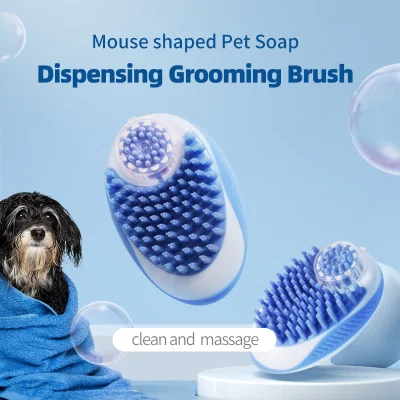 Échantillon gratuit 2 en 1 salle de bain chiot grand chien chat bain brosse de Massage doux sécurité Silicone accessoires de toilettage pour animaux de compagnie pour chiens douche